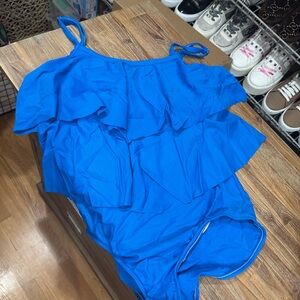 Maxine’s of Hollywood Vibrant Blue Ruffled Swimsuit